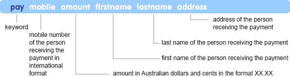 Pay pay mobile amount firstname lastname address 